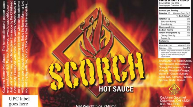 Scorch Hot Sauce Label